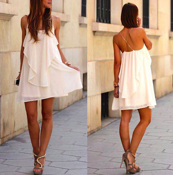 Letnia luźna, przewiewna mini sukienka 