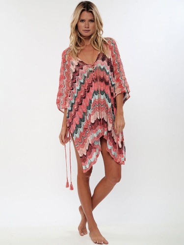 Tunika plażowa, szydełkowa tunika, ażurowa tunika, pareo, bikini cover up
