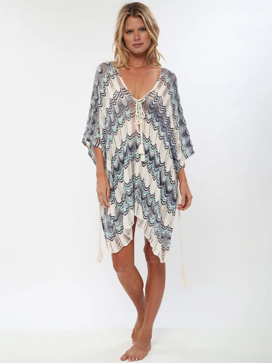 Tunika plażowa, szydełkowa tunika, ażurowa tunika, pareo, bikini cover up