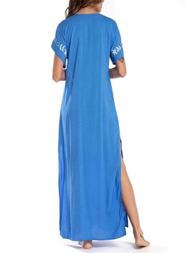 Długa niebieska tunika Abaya