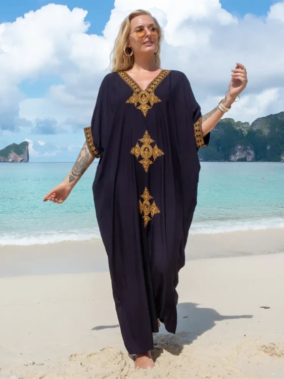 Elegancka tunika plażowa, długa sukienka, długa tunika oversize