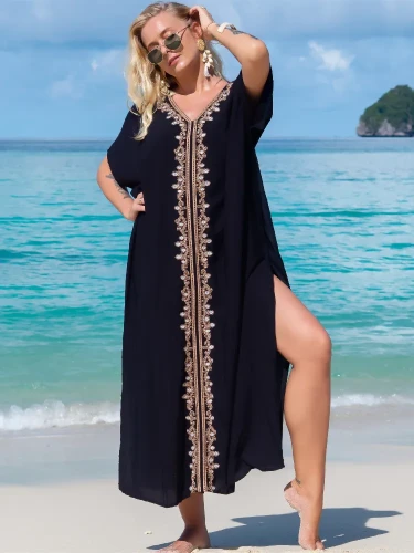 Długa tunika plażowa ABAYA, letnia sukienka na plażę