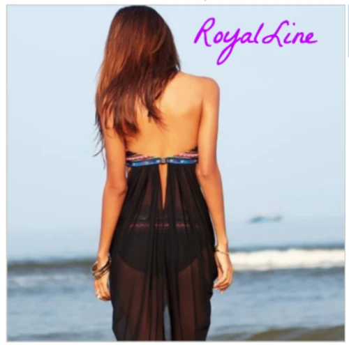 czarne bikini pareo