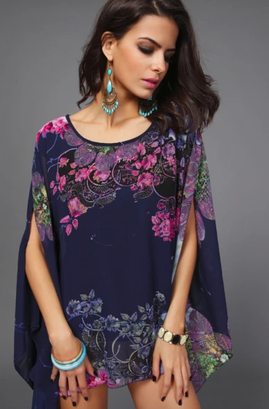 Tunika kimono kwiatowy motyw 