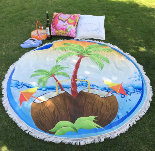Okrągła mata plażowa, mata do yogi.